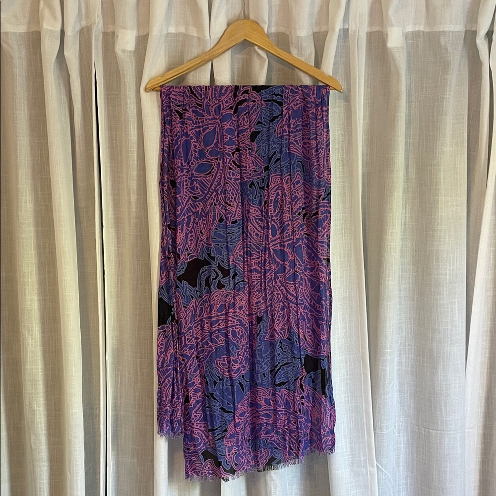 Tori Richard Purple and Pink Floral Scarf